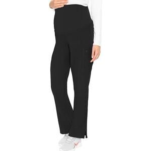 Med Couture Maternity Scrub Pants, Black & Gray, XS, Soft, Stretch, Straight Leg